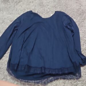LC Lauren Conrad Elegant Navy Blue Women's Top